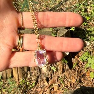 Purple amethyst facet pendant ONLY